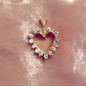 14k and Diamond heart pendant